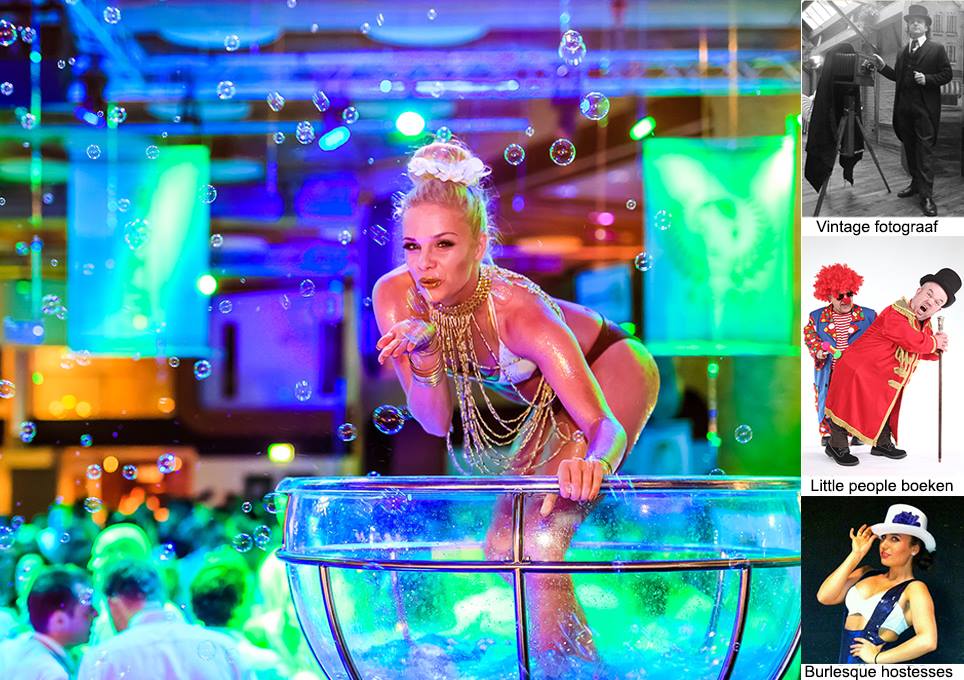 Burlesque striptease in een Martini Glas
